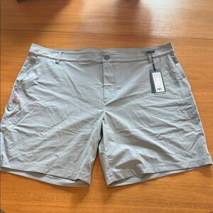 RHONE Light Gray Flat Front Shorts